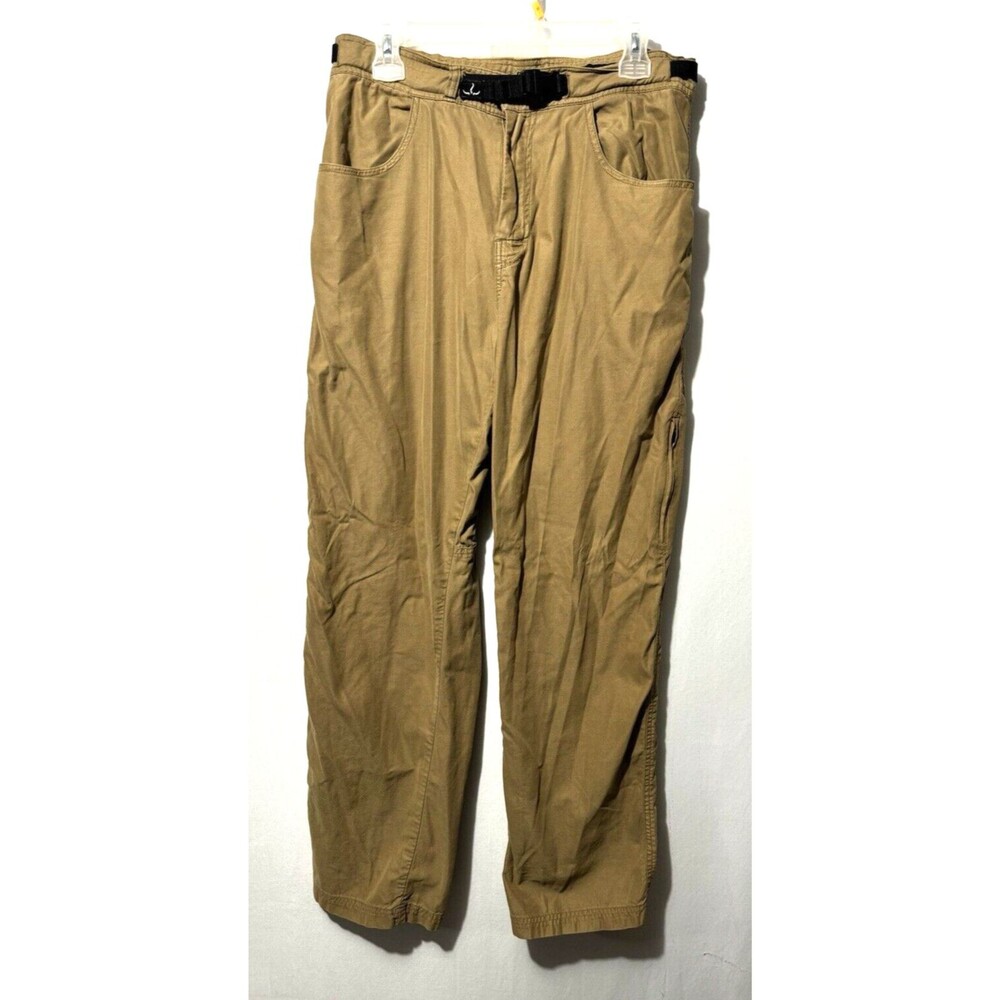 PrAna Tan Cargo Pants Mens Size Large L x31 Hiking Outdoor Performance w/ Belt
